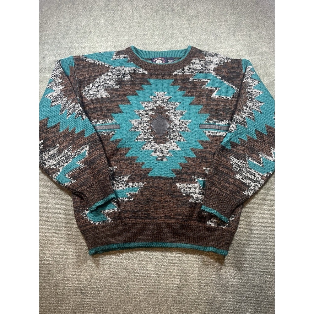 vintage Aspetuck Trading  southwestern patterned knit sweater